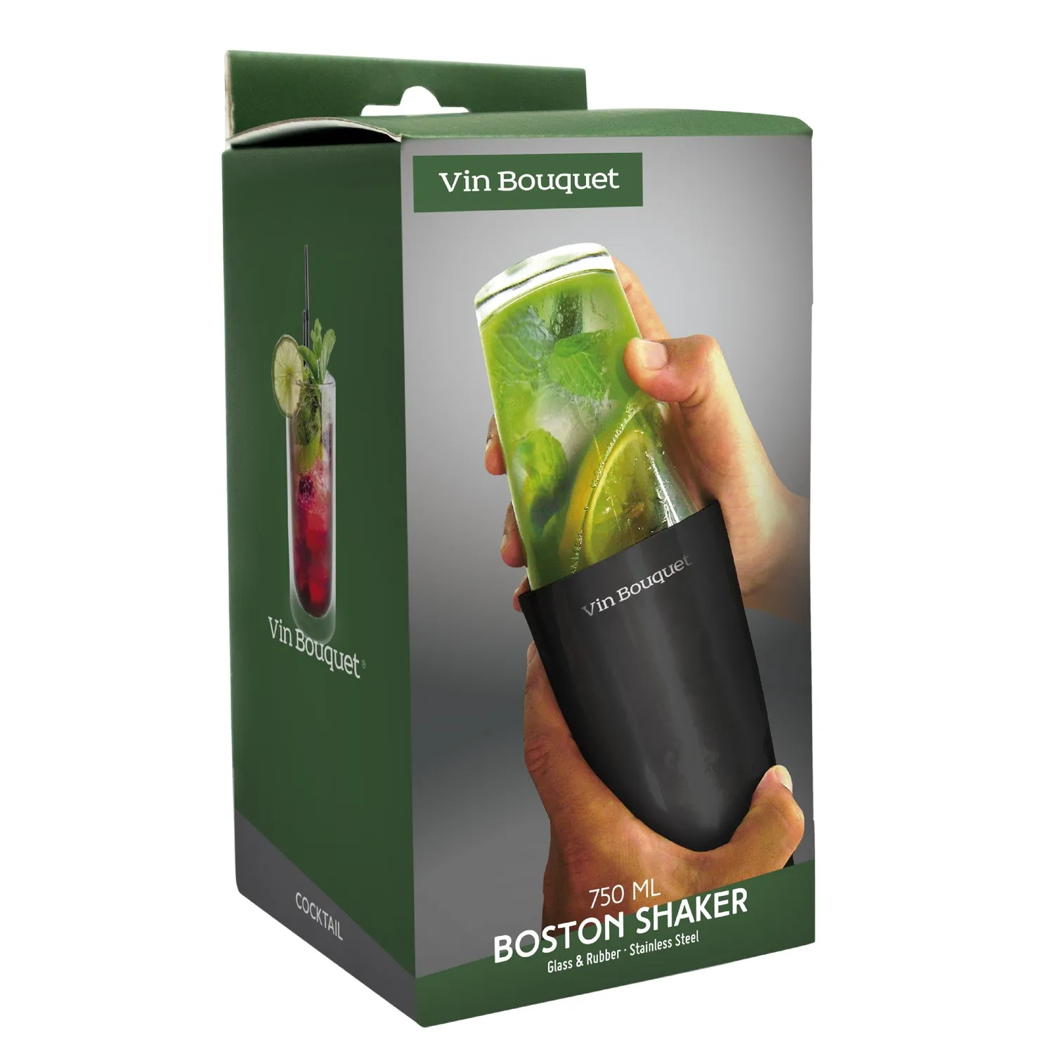 VinBouquet Boston shaker cocktail nero 750 ml