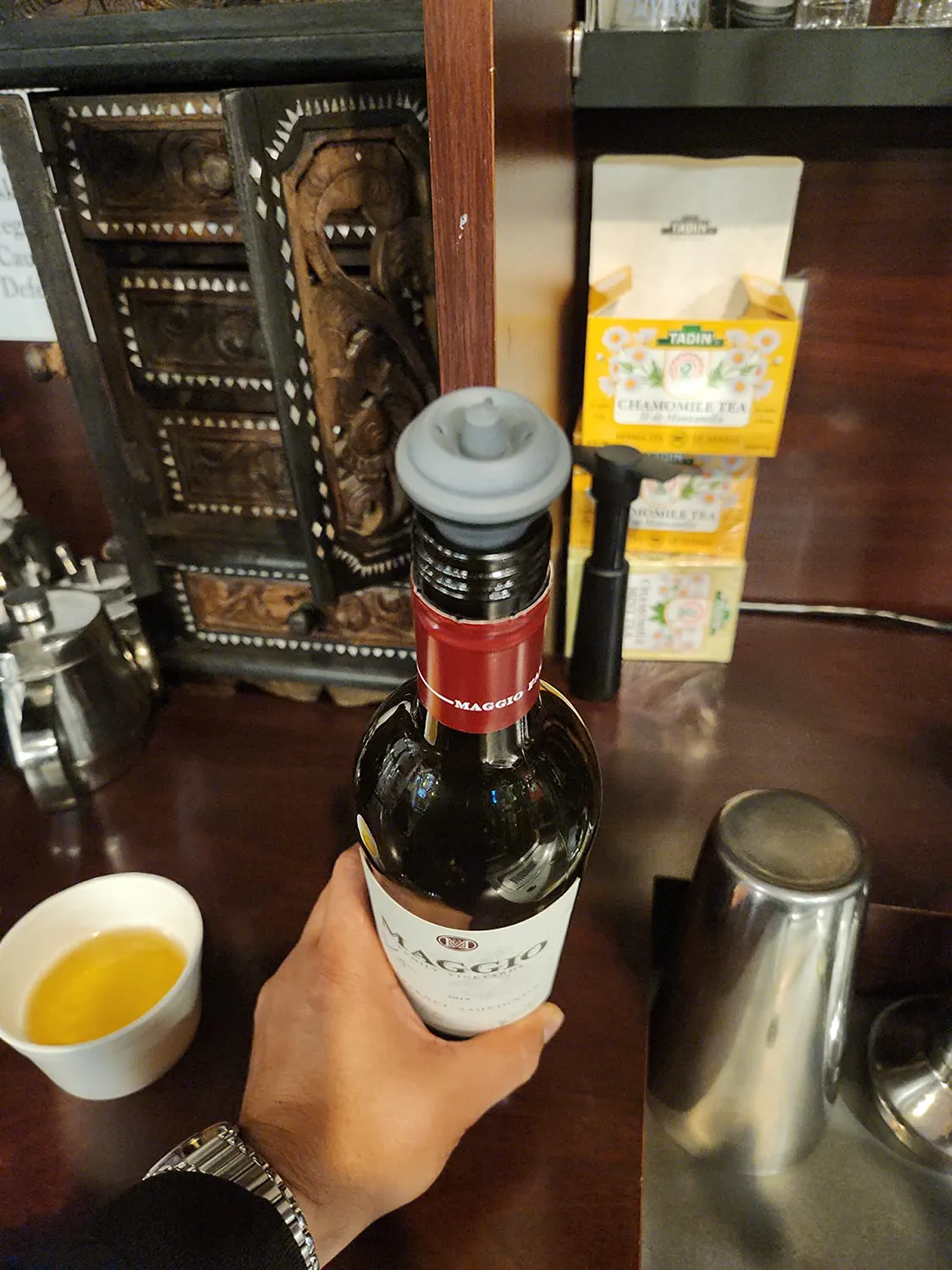 Vacu Vin Original pompa sottovuoto vino bianca 2 tappi riusabili