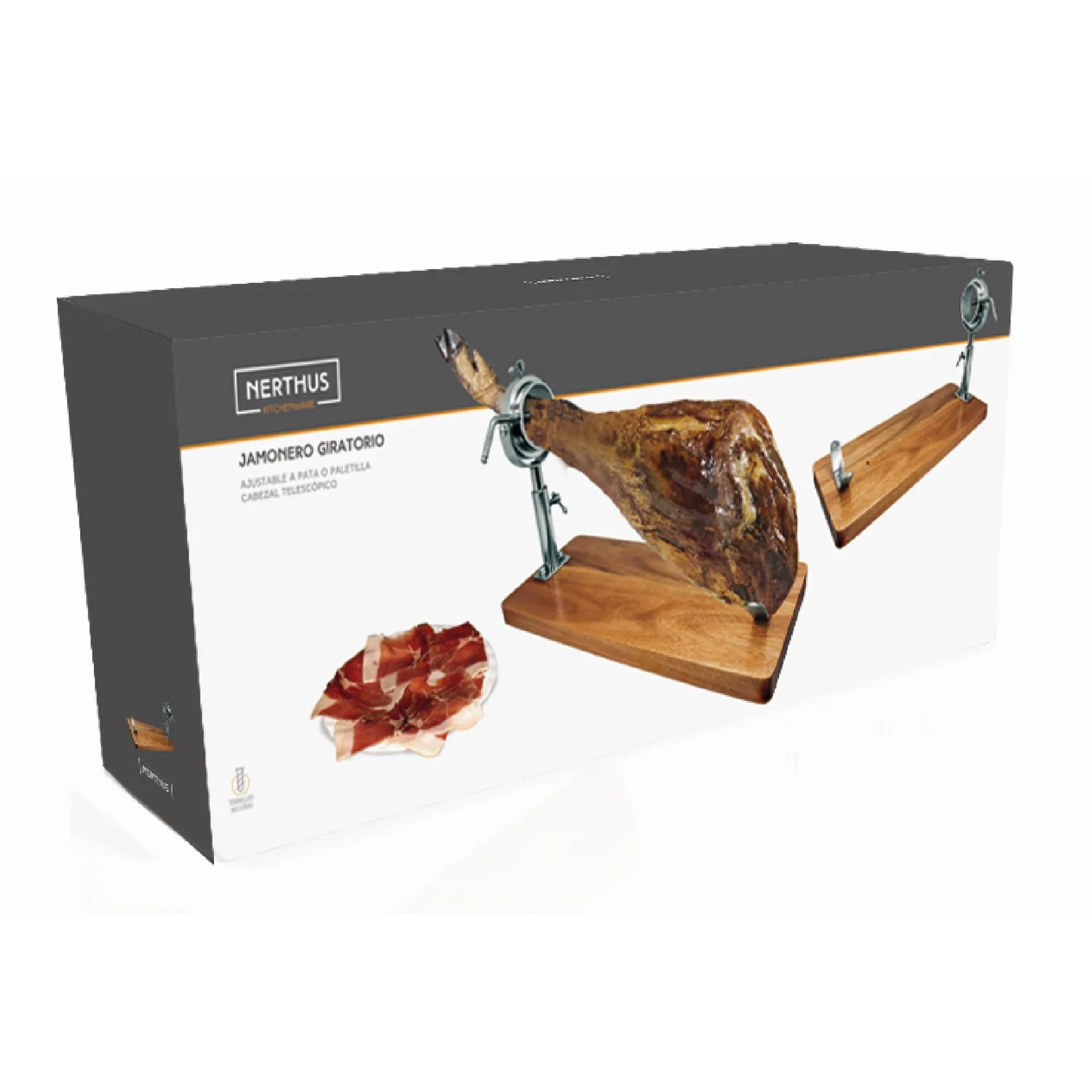VinBouquet Prosciuttiera Girevole Regolabile con Cricchetto