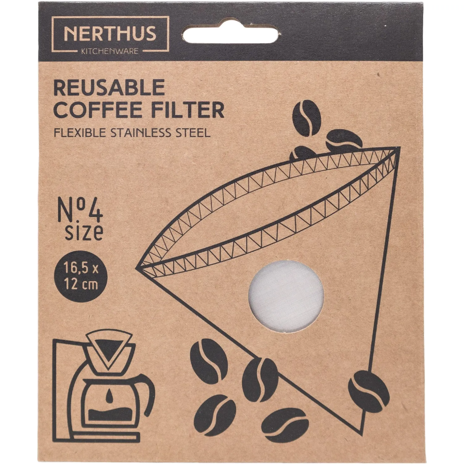 VinBouquet Filtro Caffè Riutilizzabile Misura 4 Acciaio Inox