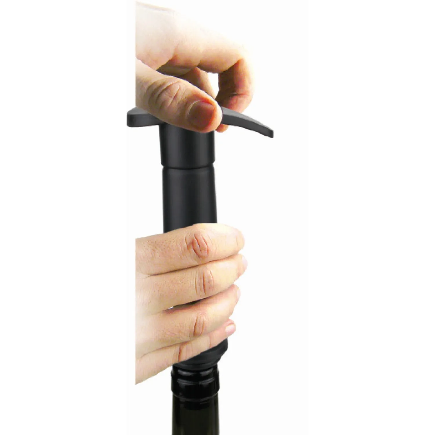 VinBouquet Pompa Vuoto Manuale Nera con 2 Tappi Vino