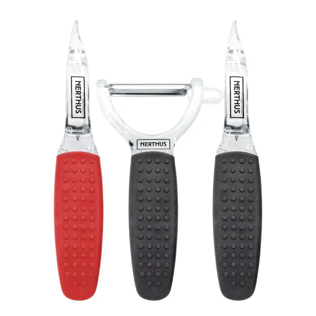 VinBouquet Set di sbucciatori in acciaio inox, 3 pezzi