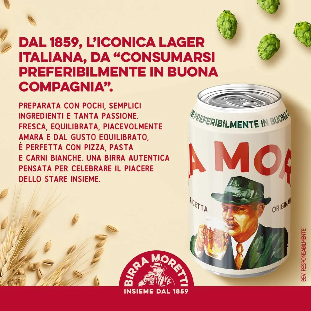 Birra Moretti Ricetta Originale birra 24 lattine da 33 cl