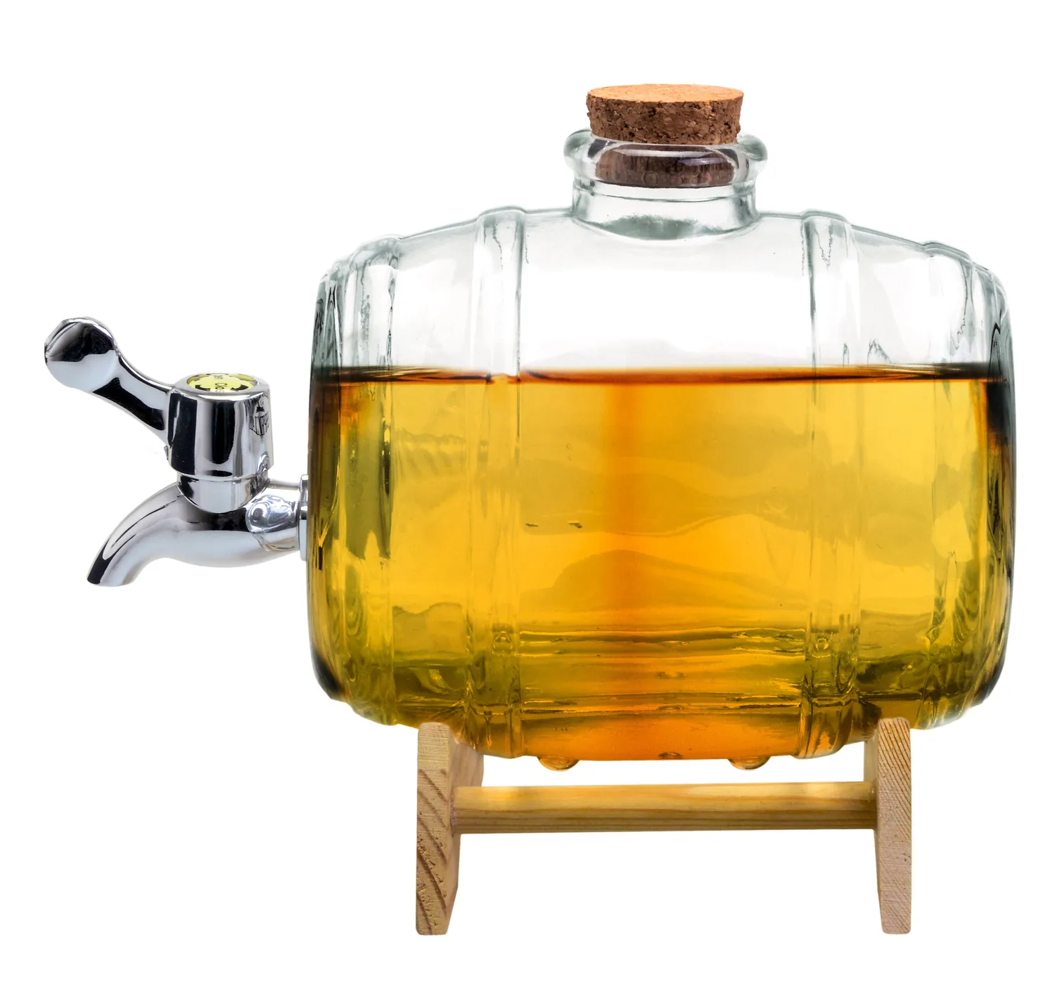 VinBouquet Barile Dosatore Liquore Vetro 1 Litro con Rubinetto