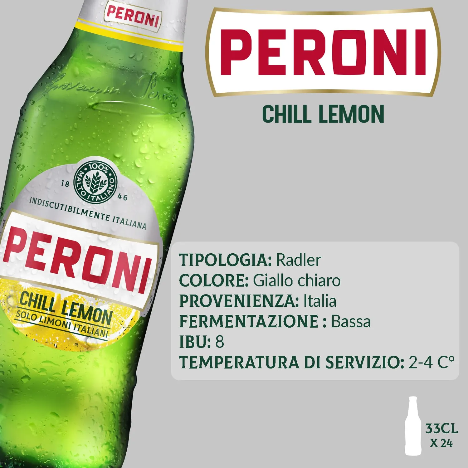 Peroni Chill Lemon radler limone 24x33 cl 1,3%