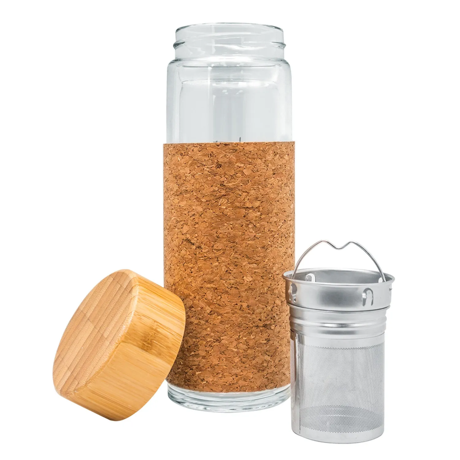 VinBouquet bottiglia termica 300 ml con infusore e tappo di sughero
