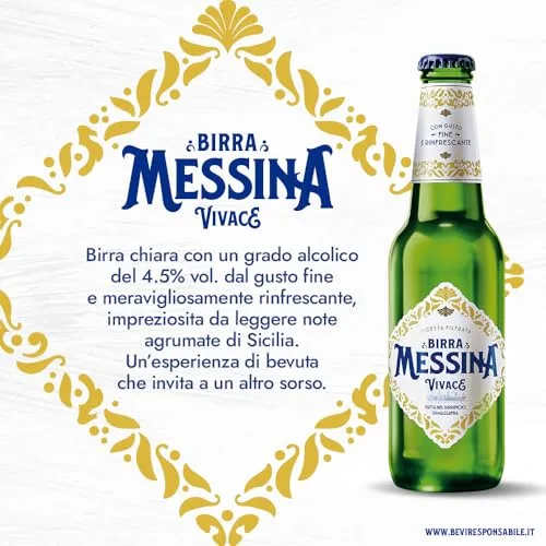 Messina Vivace birra lager 24 bottiglie 33cl agrumata 4,5%