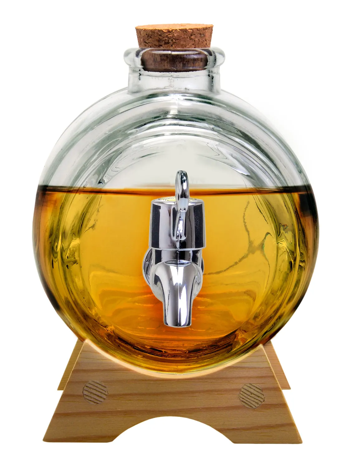 VinBouquet Barile Dosatore Liquore Vetro 1 Litro con Rubinetto