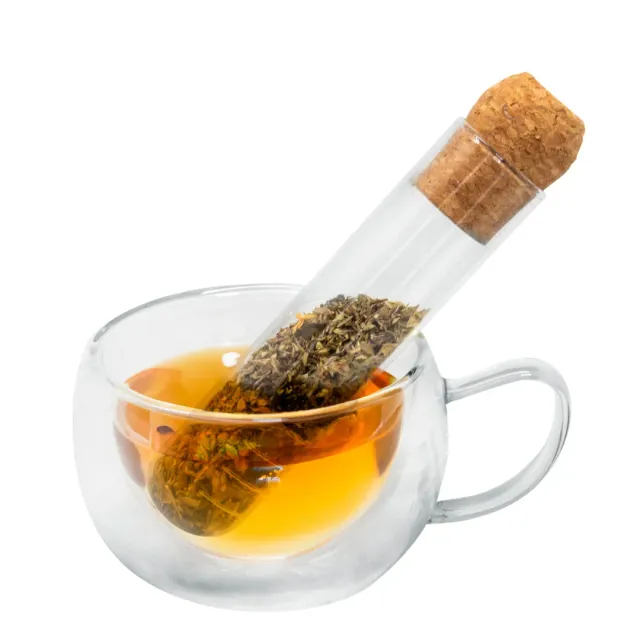 VinBouquet Infusore Tè in Vetro con Tappo in Sughero