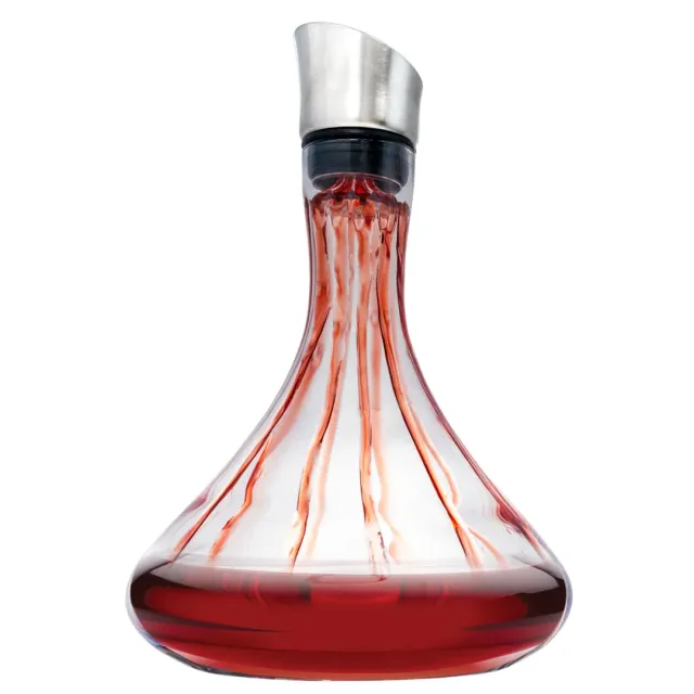 VinBouquet Decanter in Vetro con Filtro Antisedimenti e Beccuccio in Acciaio Inox