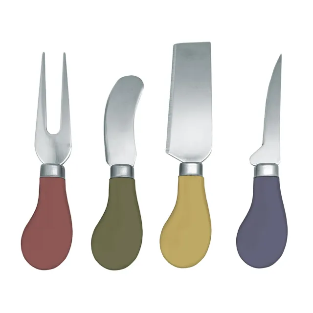 VinBouquet Set 4 Coltelli Formaggio Colori Opachi