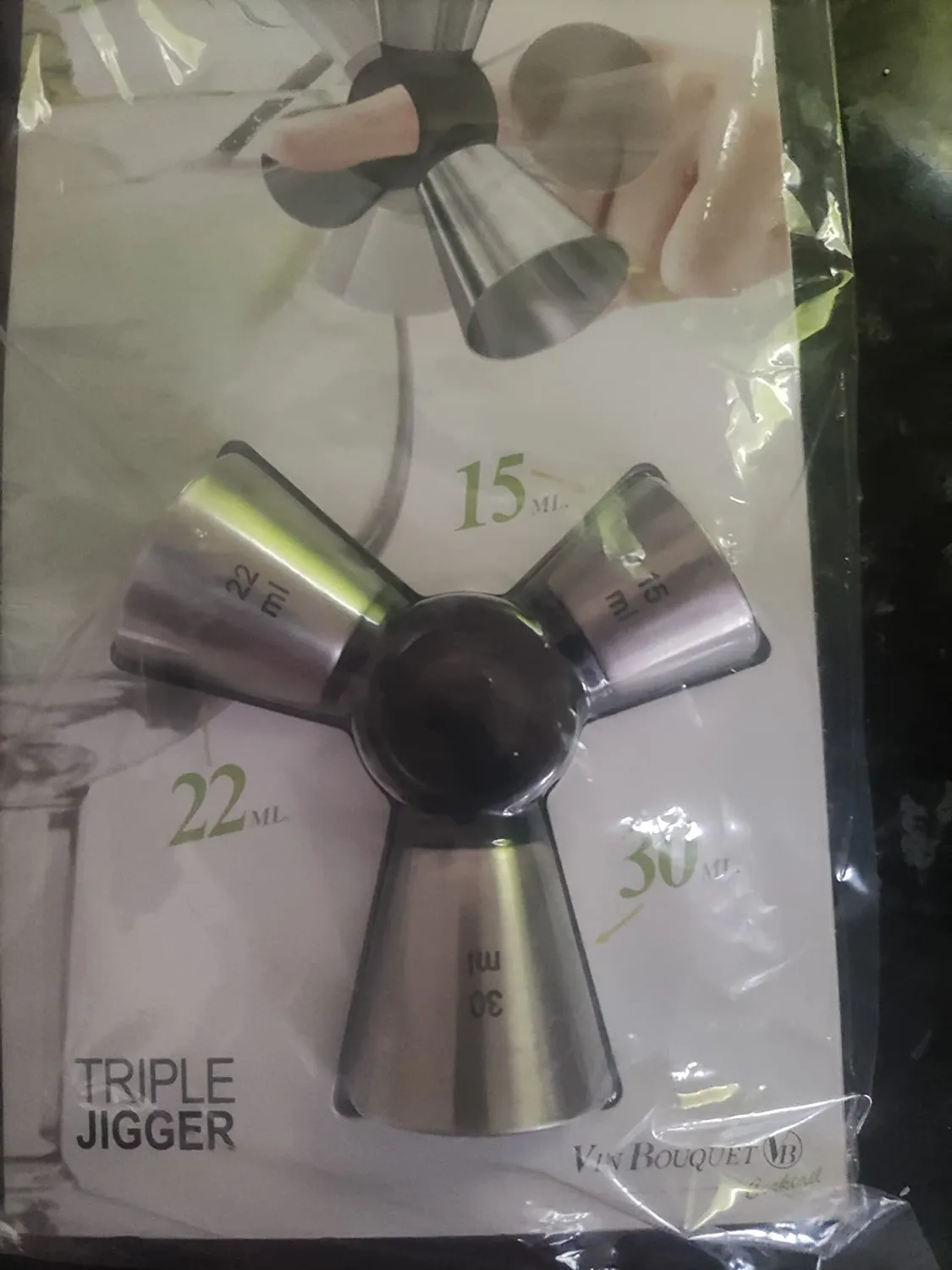 Vin Bouquet FIK 146 misuratore triplo per cocktail in acciaio inox